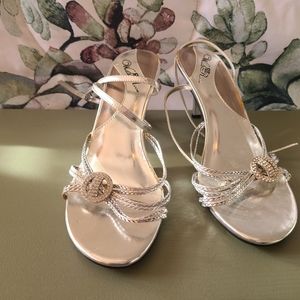 Silver formal wear heels